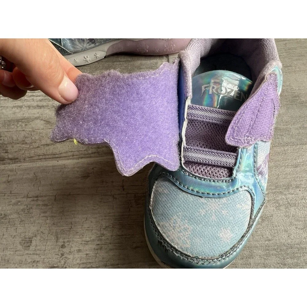 Disney Girls' Frozen Sneakers Easy On Light Up Shoes Toddler Purple Elsa Anna 11